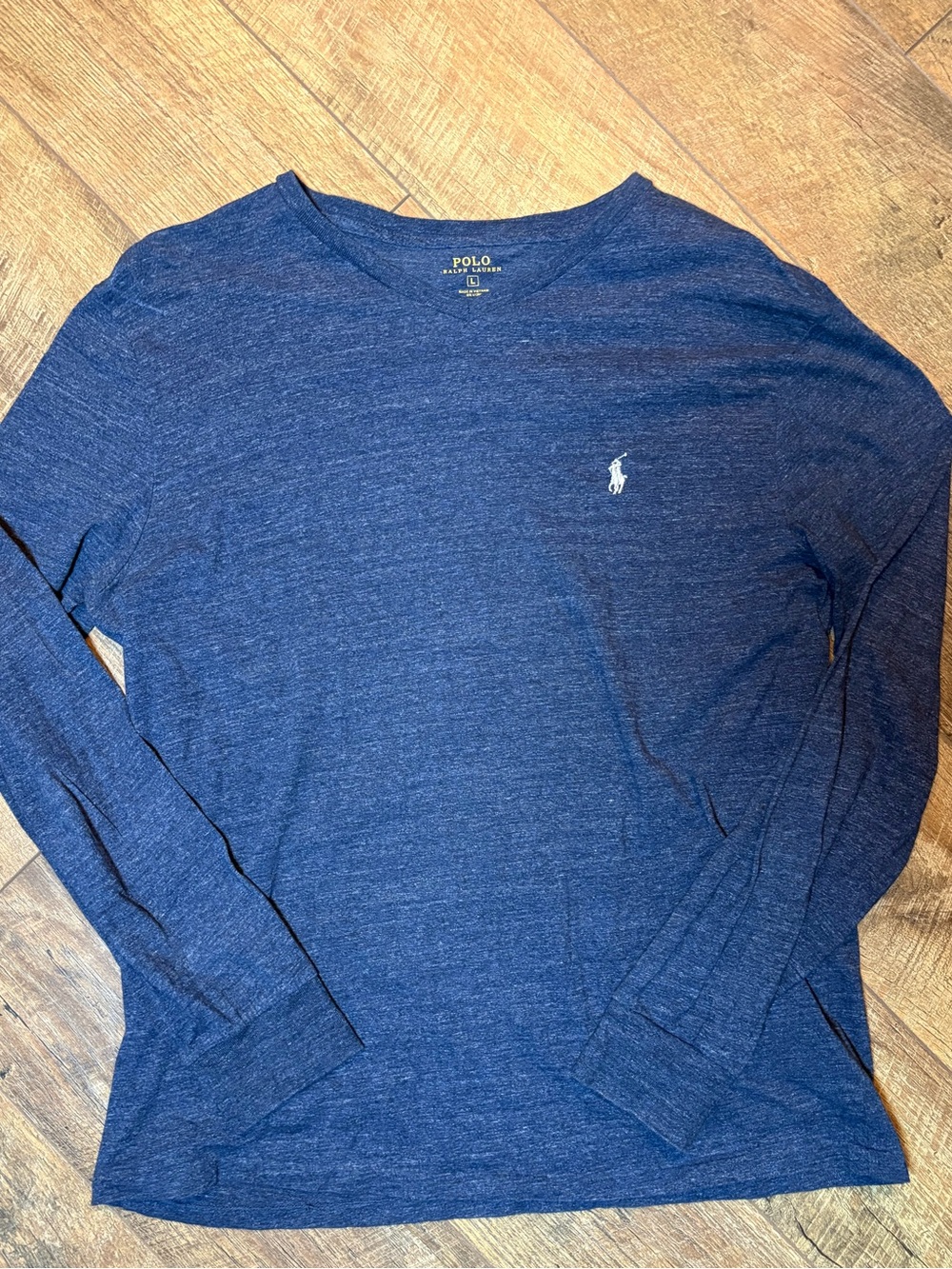 Polo Ralph Lauren Men’s L Navy Long Sleeve V-Neck Shirt
